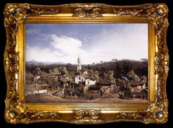 framed  BELLOTTO, Bernardo View of Gazzada near Varese, ta009-2